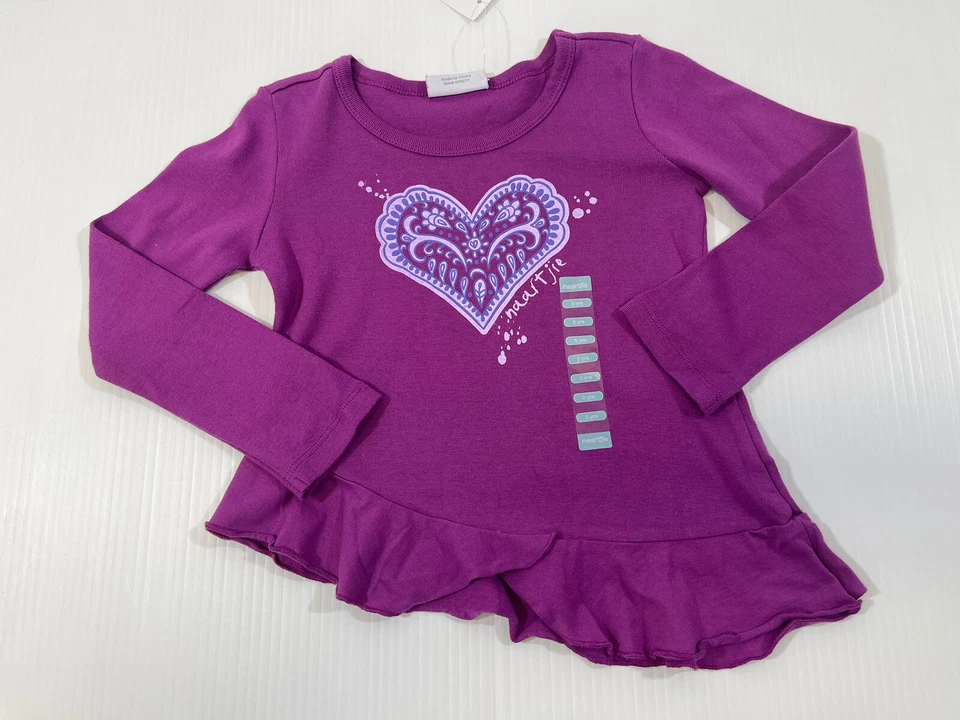 Top túnica corazón asimétrico manga larga púrpura Naartjie talla 3 Foto 1 de 3