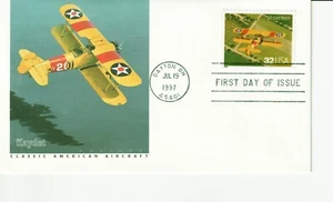 #3142L -Stearman 32c Aircraft Fleetwood FDC First Day of Issue 1997 - Picture 1 of 2