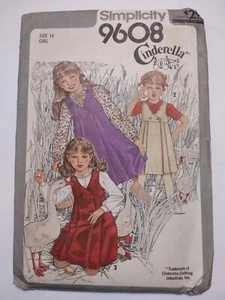Simplicity 9608 Girl's Cinderella Front Wrap Jumper & Blouse Pattern Sz 14 Uncut - Picture 1 of 2