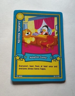 Tarjeta Coleccionable Webkinz Serie 2 Ubicación, Centro de Adopción Kinzville B2-31/85 Foto 1 de 2