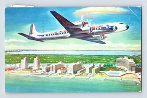 Postal avión Eastern Airlines Golden Falcon DC-7B 1962 publicado cromo - Imagen 1 de 2