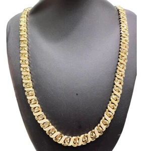 9ct 9k Yellow Gold Diamond Cut Sandblast Chain Necklace 135.55 Grams 61cm. New - Picture 1 of 8