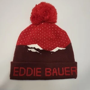 Cappello con berretto scarlatto Eddie Bauer Sonoma Pom Beanie nuovo - Foto 1 di 7