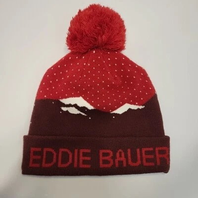 Eddie Bauer Sonoma Pom Gorro Escarlata Medias Gorra Sombrero Nuevo Foto 1 de 4