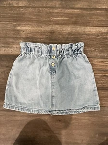 ZARA KIDS Girls Light Denim Paperbag High Waist Skirt Size 3-4 Years - Picture 1 of 4