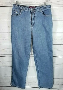Gloria Vanderbilt Womens Sz 12 Blue denim Stretch Jeans High Rise Straight Leg - Picture 1 of 11