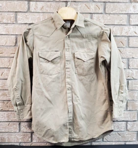 Carhartt Rugged Outdoor Wear Pearl Snap Shirt Men Size 17.5 X 36 Vintage Work - Picture 1 of 8