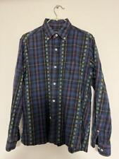 Sugar Cane Flannel Shirt Long Sleeve Button Down Shirt Blue Size M Used Mens