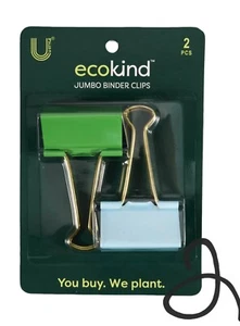 Ecokind by U Style Jumbo Binder Clips Set Of 4 (2 Packs) New - Picture 1 of 5
