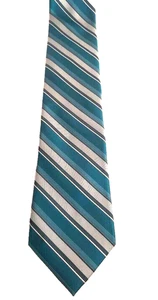 Calvin Klein Men's Necktie Blue Silver Gray Stripes Silk 58"x 3.25" Tie SEE NOTE - Bild 1 von 3