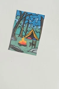 ACEO Originals Camping Dipinti d'arte originali non una stampa - Foto 1 di 3