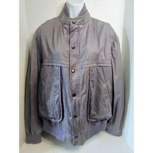 VTG 80s Christian Dior Monsieur Jacket Snap/Zip Front Bomber Style Gray Men 44R - Picture 1 of 16