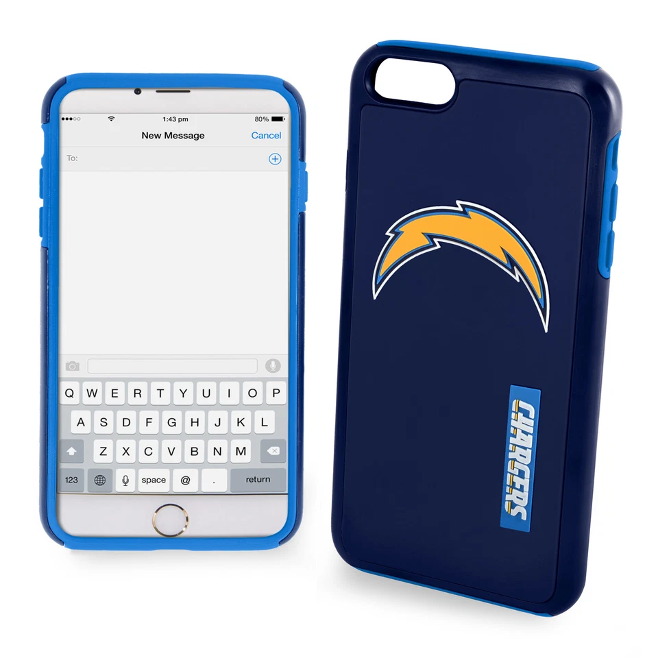 FOCO NFL Los Angeles Chargers Hybrid Case for iPhone 8+, 7+, 6+, 6S + (5.5") - Image 1 of 1