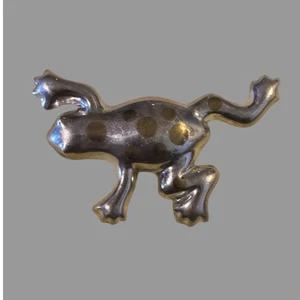 Vintage Mexico 925 Silver Figural Frog Brooch Pin - Picture 1 of 4