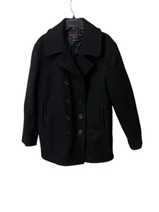 Dur O Jac Schott NYC Gr. M schwarz Wolle zweireihig Steppfutter Jacke Mantel - Bild 1 von 9