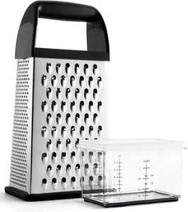 Urbanstrive Cheese Grater With Container Box Stainless Steel Black  - Picture 1 of 7