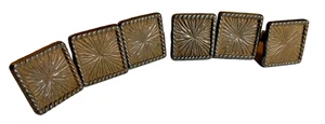 Set of 6 Vintage Square Drawer Pulls Pull Handles Knobs Sunburst Mid Century MCM - Picture 1 of 13