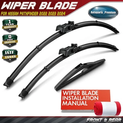 3Pcs 26'' & 19'' & 10'' Windshield Wiper Blades for Nissan Pathfinder 2022-2024 - Image 1 of 4