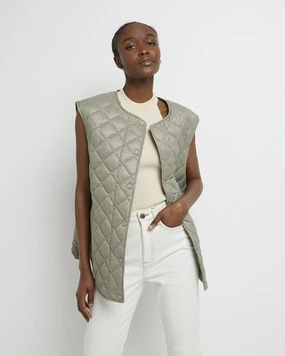 River Island Womens Khaki Nylon Gilet Size S - Image 1 of 4