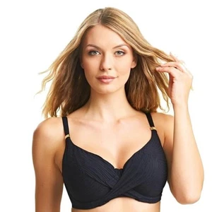 Fantasie Swim NWT Black Ottawa Underwire Wrap Full Cup Bikini Top // 36DD - Picture 1 of 12