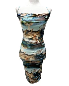 Vestido ajustado Pretty Little Thing para mujer 0 azul querubín acanalado caballo ecuestre - Imagen 1 de 16