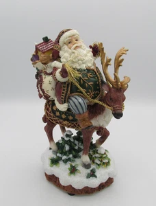 FITZ & FLOYD Jolly Ole St. Nick 16" centrotavola Babbo Natale renna classico natalizio - Foto 1 di 7