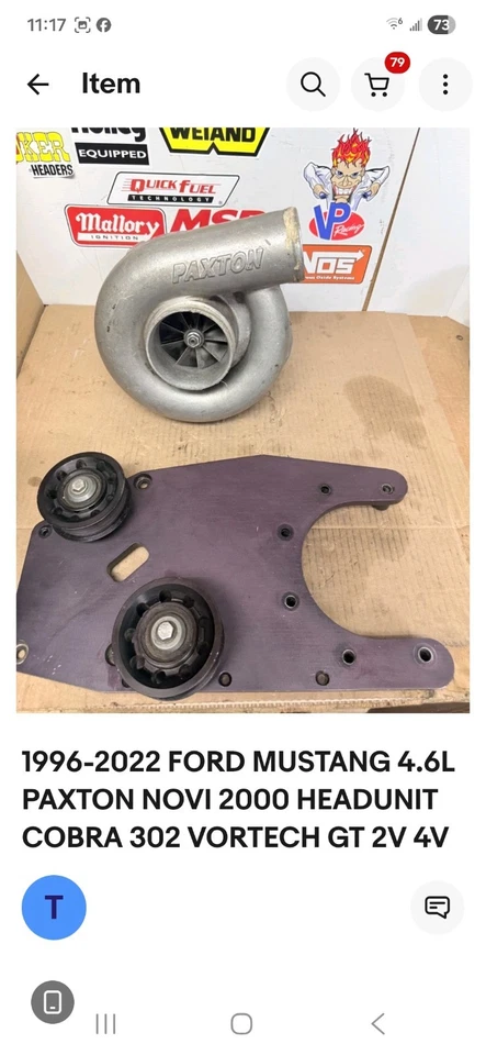 Ford Mustang 1996-2022 4,6 L Paxton Novi 2000 unidad principal Cobra 302 Vortech GT 2V 4V Foto 1 de 1