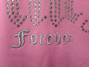 Juicy Forever Couture Pink Silver Embroidered Studded Hooded Sweatshirt 2X RARE - Picture 1 of 7