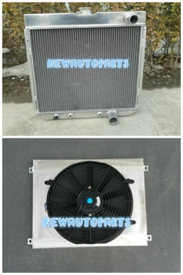 Alu 散热器 + 遮罩 + 风扇 适用于福特 1963 - 1969 Fairlane 1967 - 1969 福特野马 — 第 1/4 张图片