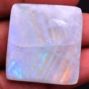 64.00 Cts Natural Rainbow Moonstone 32mm*30mm Cushion Cabochon Loose Gemstone - Picture 1 of 5