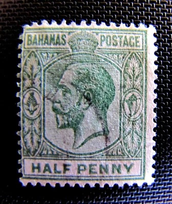 BAHAMAS, #49 HALF PENNY GEORGE V GREEN - USADO, 1919-19 (912) - Imagem 1 de 2