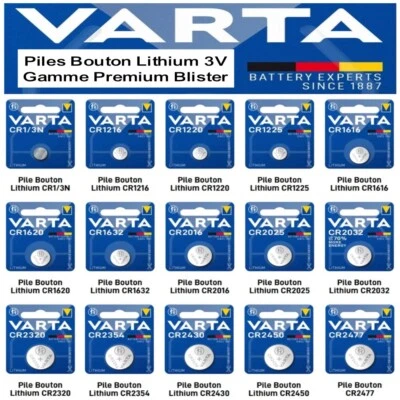 Piles VARTA CR2032 CR2025 CR2016 … CR2430 CR2450 ( Gamme Premium sous Blister ) - Photo 1/4