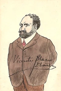 VICENTE BLASCO IBAÑEZ - Postal Original Coloreada a Mano FIRMADA - ESCRITOR ESPAÑOL - Imagen 1 de 2