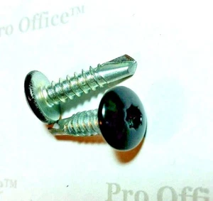 (100) BLACK PAN Head #10-16 x 3/4" Self-Drilling DOUBLE SQUARE Screw SDS Pt #18  - Picture 1 of 3