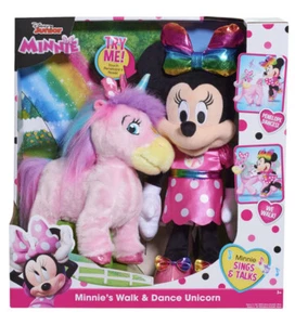 Neu Disney Junior Minnie's Walk & Dance Einhorn singt Minnie Plüschtier - Mädchen Geschenk - Bild 1 von 3