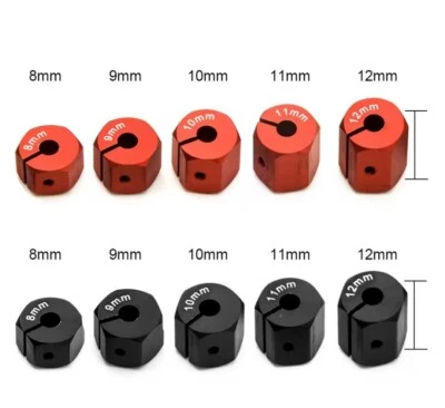 12mm Metal Wheel Hex Hub Nuts 8/9/10/11/12mm Black/Red for 1/10 RC Cars UK Stock - Image 1 of 4