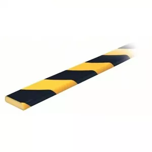 KNUFFI FLAT BUMPER GUARD, TYPE F, 39-3/8"L x 1-9/16"W, YELLOW/BLACK, 60-6752 NEW - Picture 1 of 4