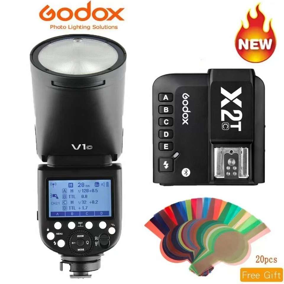 Godox V1-C 2.4G Wireless TTL Camera Flash + X2T-C Trigger Set For Canon +Gift - Image 1 of 4