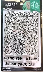 Day Flowers Hintergrund klarer Stempel Set von Hero Arts CM703 NEU! - Bild 1 von 3