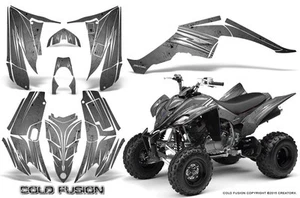 YAMAHA RAPTOR 350 GRAPHICS KIT CREATORX DECALS STICKERS COLD FUSION SILVER - Picture 1 of 1
