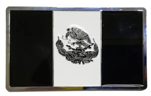 Mexico Flag Mexican Emblem Flag Aluminium cast BLACK heavy duty, chrome plated - Imagen 1 de 5