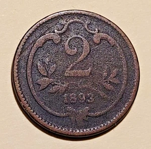 2 HELLER Austria coin 1893 - Picture 1 of 6