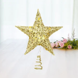 20 Cm Silver Gold White Weihnachtsbaumspitze Stern Glitzernde - Bild 1 von 12