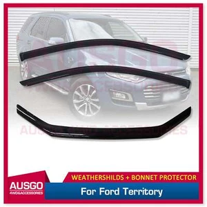 AUSGO 2PCS Luxury Weathershields + Bonnet Protector for Ford Territory 2011-2020 - Picture 1 of 7