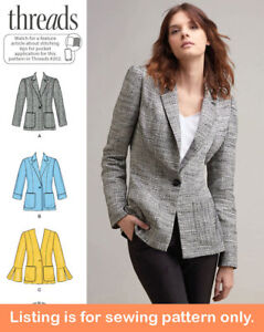 SEWING PATTERN Womens Clothes Clothing Blazer Suit Jacket Coat Casual Work 8844