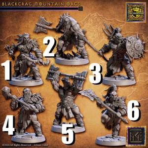 Blackcrag Mountain Orc, Your Pick | Enemy Character | Resin Mini Miniatur Figur - Bild 1 von 5