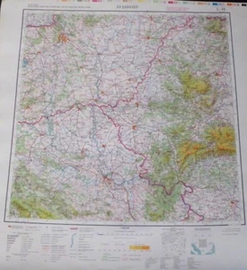 Landkarte Militärkarte DDR, Budapest in Ungarn, Russisch, Verschlußsache, 1984 - Bild 1 von 3