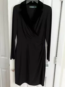 Ralph Lauren Women Dress Black Long Sleeves Size 8 New With Tag Fall Winter - Picture 1 of 2