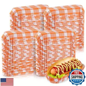300 Pcs Paper Hot Dog Trays 6 Inch Food Trays Concession Stand Supplies Dispo - Picture 1 of 5