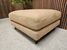 Sofa.com Boston Large Footstool In Pecan Brushed Linen Cotton RRP £480